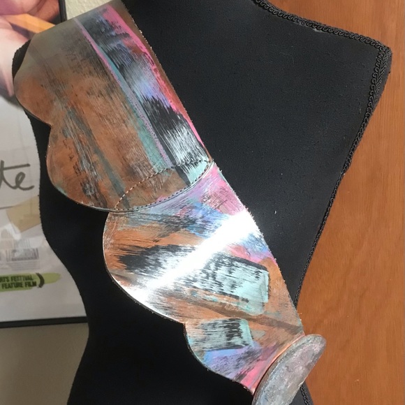 Jane Yoo wide belt art to wear hand painted  M - Picture 9 of 9